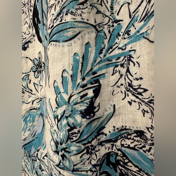 Tahari linen medium long sleeve blouse button down top - Picture 8 of 9